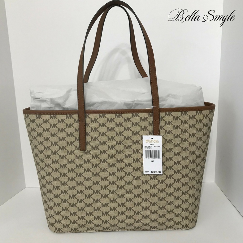 Michael Kors Emry Large Top Zip Heritage Signature - Picture 3 of 8